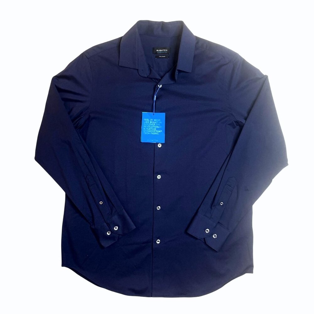 Bugatchi OoohCotton® Solid Button-Up Shirt Mens L Stretch Capsule Luxury Tech - Picture 3 of 16